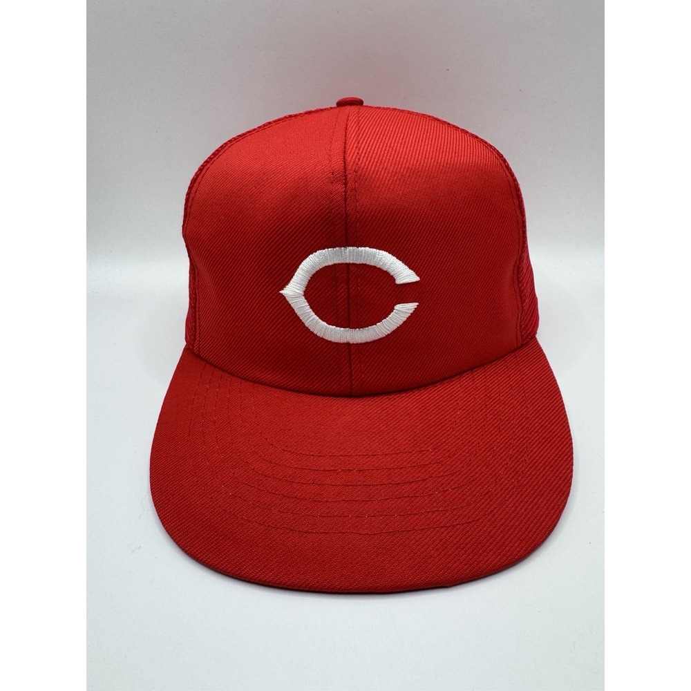 VTG Cincinnati Reds MLB Trucker Hat Snapback Red Mesh Baseball Cap Anco